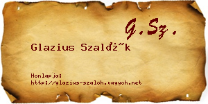 Glazius Szalók névjegykártya